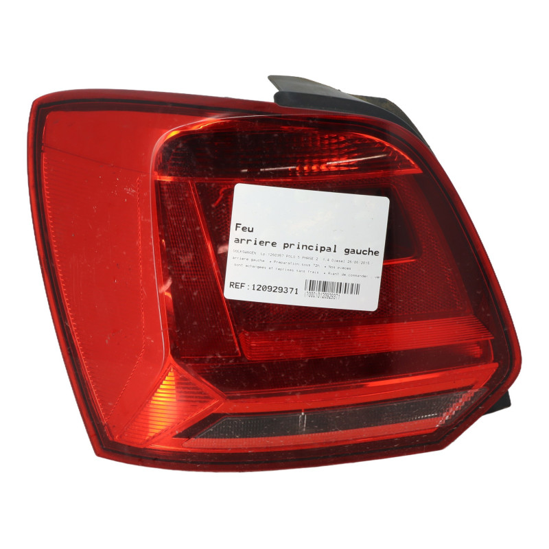 Feu arriere principal gauche (feux) VOLKSWAGEN POLO 5