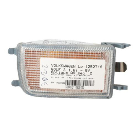 Optique avant secondaire droit (feux)(clignotant) VOLKSWAGEN GOLF 3 Photo n°1