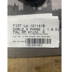 Feu arriere principal droit (feux) FIAT DOBLO 2 Photo n°1