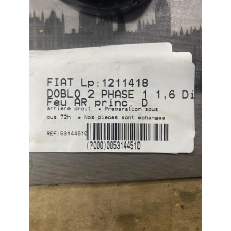 Feu arriere principal droit (feux) FIAT DOBLO 2 Photo n°1