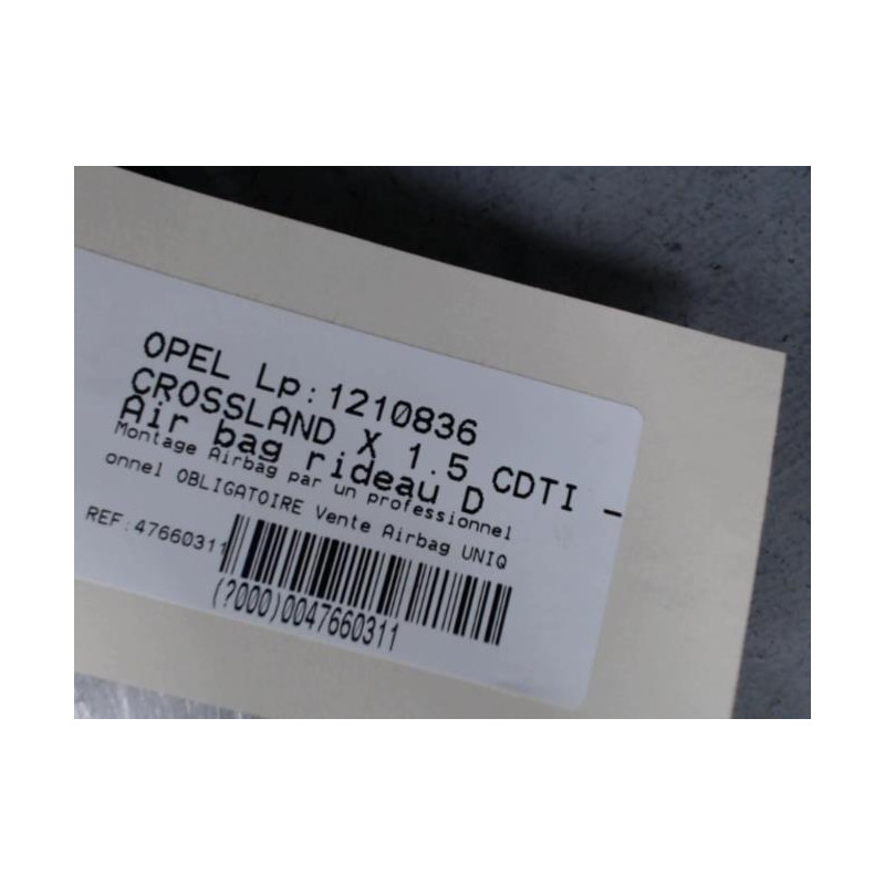 Air bag rideau droit OPEL CROSSLAND X