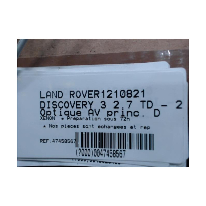 Optique avant principal droit (feux)(phare) LAND ROVER DISCOVERY 3