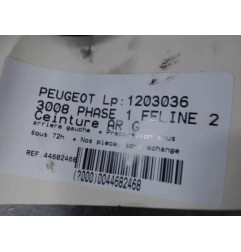 Ceinture arriere gauche PEUGEOT 3008 Photo n°1