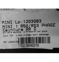 Ceinture arriere gauche MINI MINI 1 R50/R53 Photo n°1