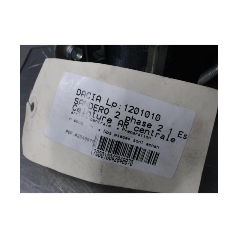 Ceinture arriere centrale DACIA SANDERO 2