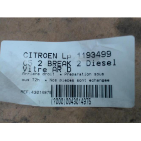 Vitre arriere droit CITROEN C5 2 Photo n°1