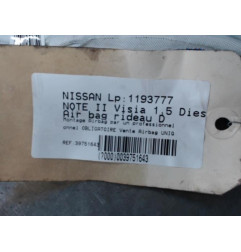 Air bag rideau droit NISSAN NOTE II Photo n°1