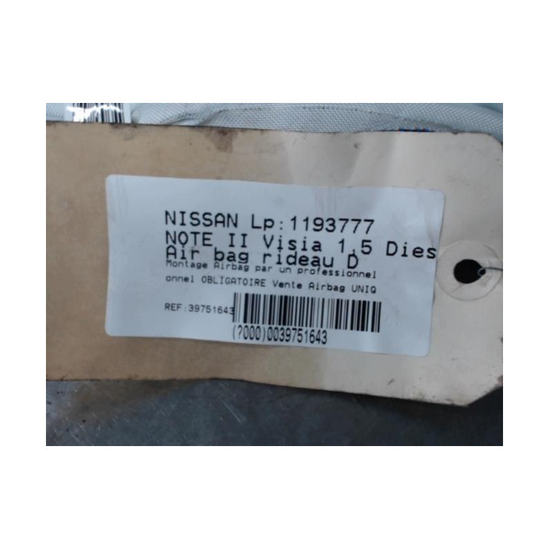 Air bag rideau droit NISSAN NOTE II