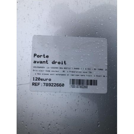 Porte avant droit VOLKSWAGEN NEW BEETLE 1