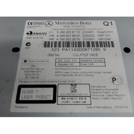 Autoradio d'origine MERCEDES CLASSE B 246