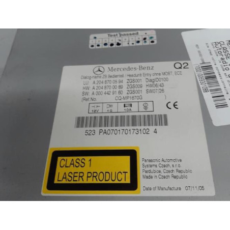 Autoradio d'origine MERCEDES CLASSE C 204 Photo n°1