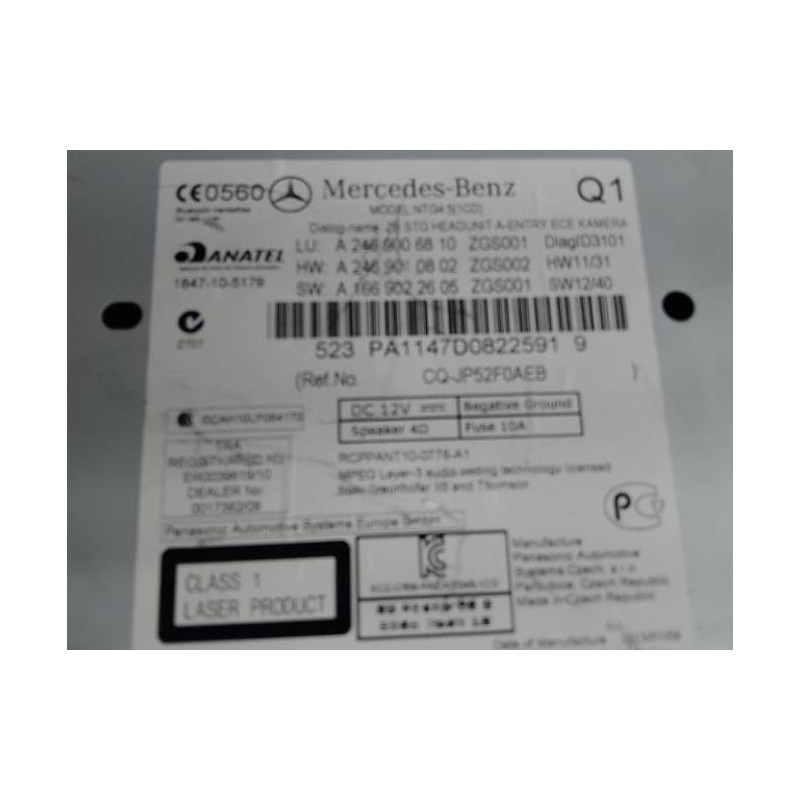 Autoradio d'origine MERCEDES CLASSE B 246