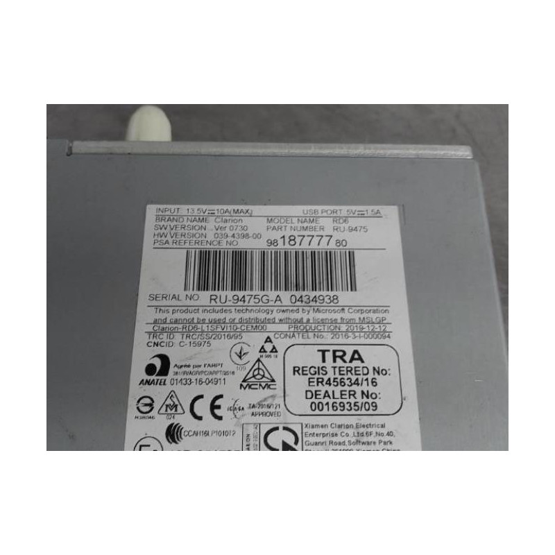 Autoradio d'origine CITROEN C3 3