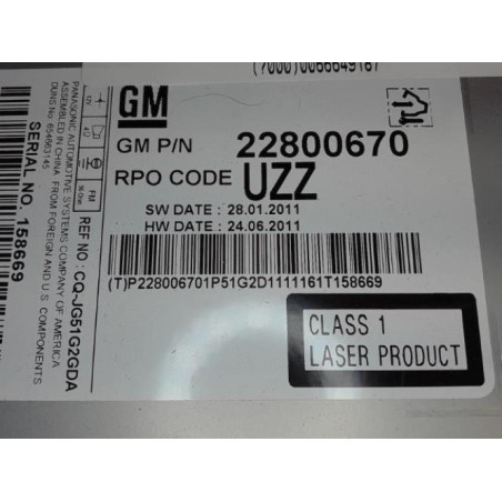 Autoradio d'origine CHEVROLET CRUZE