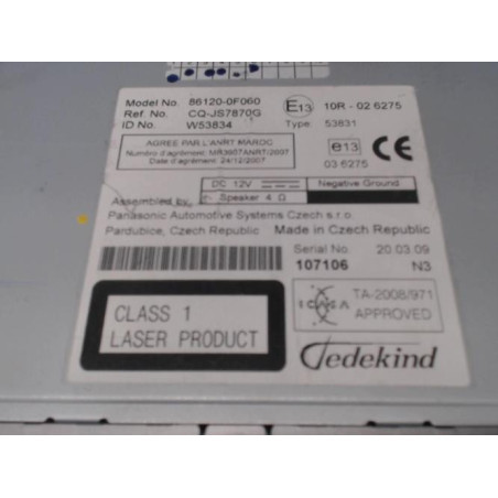 Autoradio d'origine TOYOTA VERSO Photo n°1