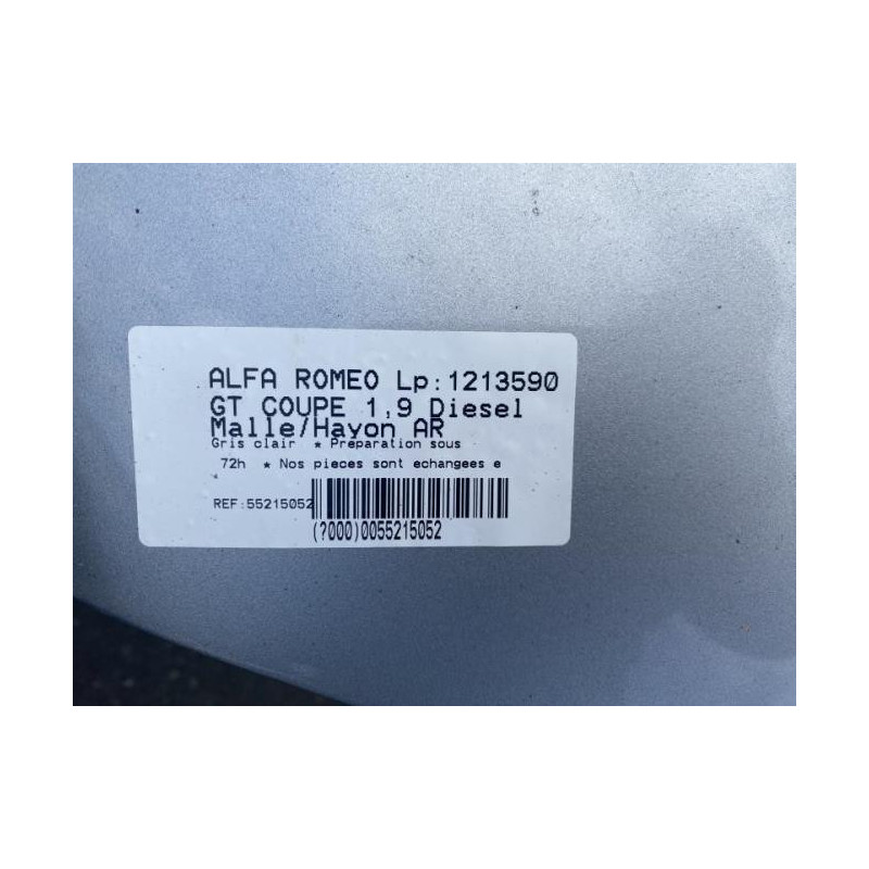 Malle/Hayon arriere ALFA ROMEO GT