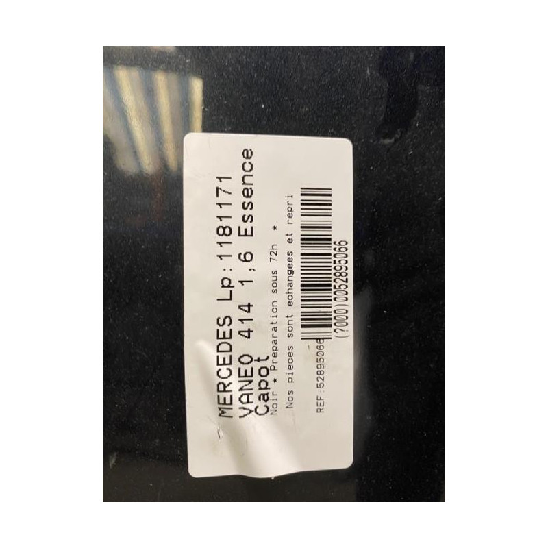 Capot MERCEDES VANEO 414