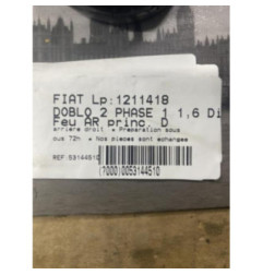 Feu arriere principal droit (feux) FIAT DOBLO 2 Photo n°1