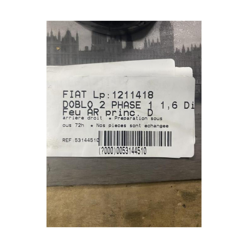 Feu arriere principal droit (feux) FIAT DOBLO 2