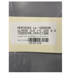 Commande chauffage MERCEDES CLASSE CLA 117