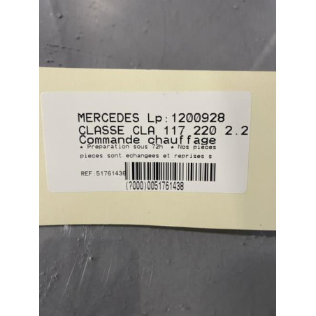 Commande chauffage MERCEDES CLASSE CLA 117