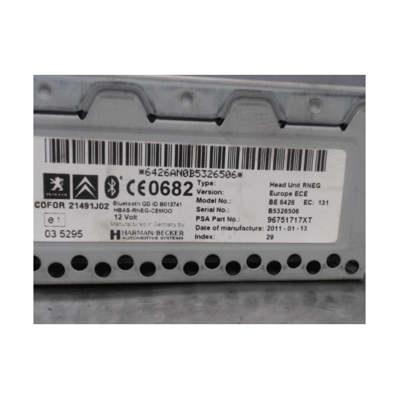 Autoradio d'origine PEUGEOT 207