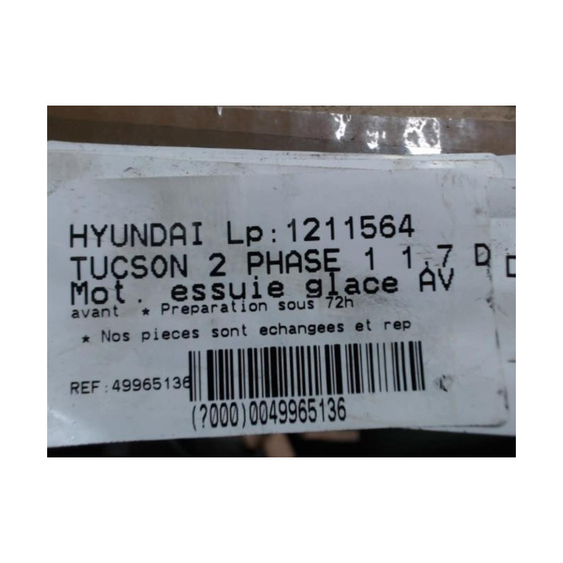 Moteur essuie glace avant HYUNDAI TUCSON 2