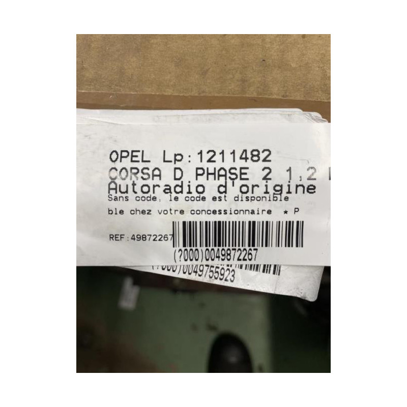 Autoradio d'origine OPEL CORSA D