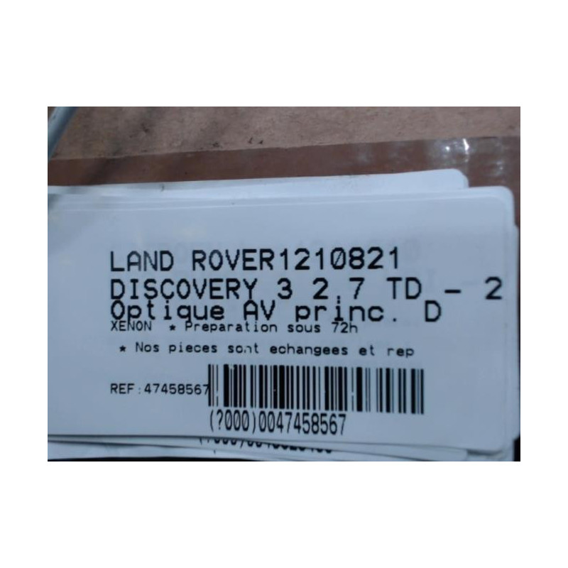 Optique avant principal droit (feux)(phare) LAND ROVER DISCOVERY 3