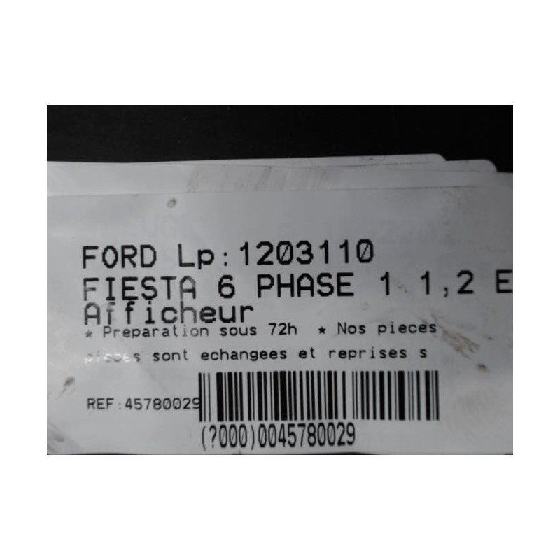 Afficheur FORD FIESTA 6