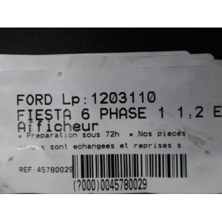 Afficheur FORD FIESTA 6 Photo n°1