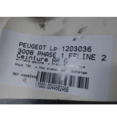 Ceinture arriere gauche PEUGEOT 3008 Photo n°1