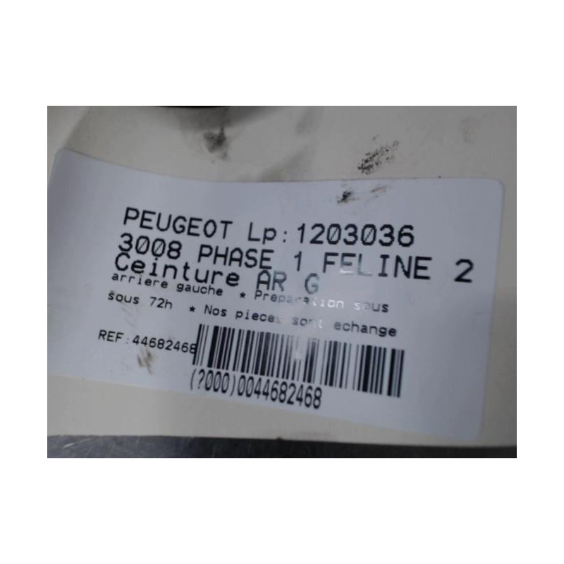 Ceinture arriere gauche PEUGEOT 3008