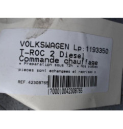 Commande chauffage VOLKSWAGEN T-ROC Photo n°9