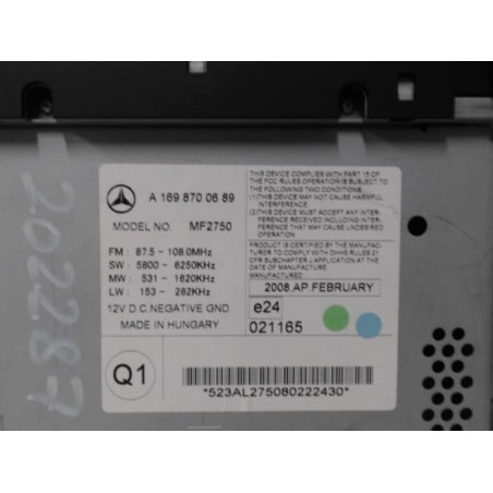 Autoradio d'origine MERCEDES CLASSE A 169