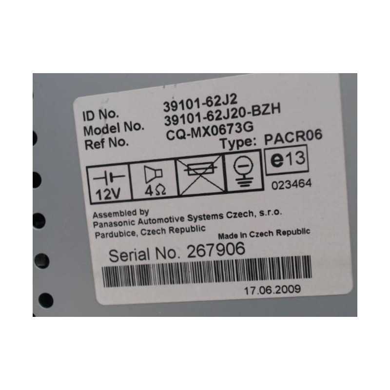 Autoradio d'origine SUZUKI SWIFT 3