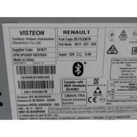 Autoradio d'origine RENAULT CLIO 4 Photo n°1